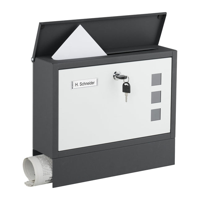 Mailbox with Newspaper Holder – Metal, Matte Finish