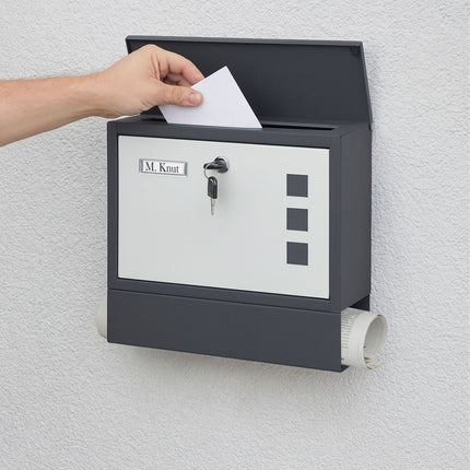 Mailbox with Newspaper Holder – Metal, Matte Finish