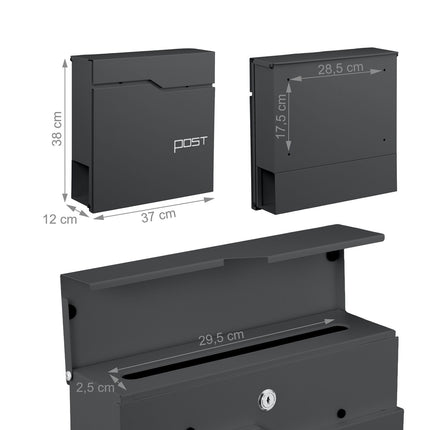 Mailbox with Newspaper Holder – Modern Design, Secure Lock