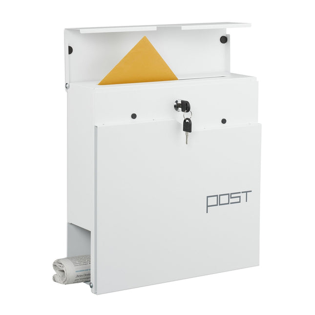 Mailbox with Newspaper Holder – Modern Design, Secure Lock