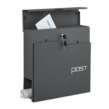 Mailbox with Newspaper Holder – Modern Design, Secure Lock