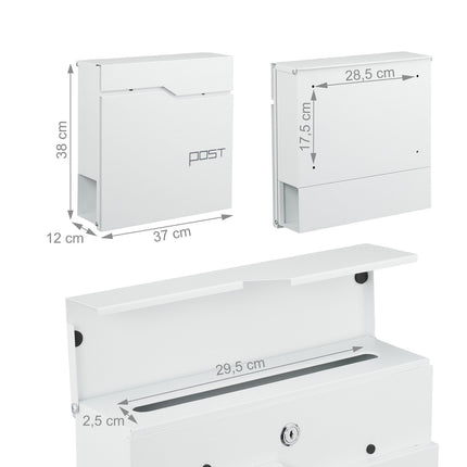 Mailbox with Newspaper Holder – Modern Design, Secure Lock