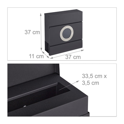 Mailbox with newspaper holder black