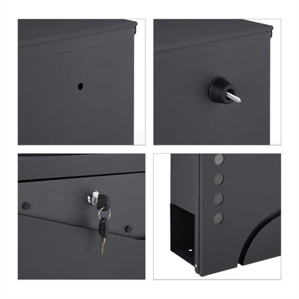 Mailbox with newspaper holder black