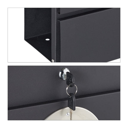 Mailbox with newspaper holder black