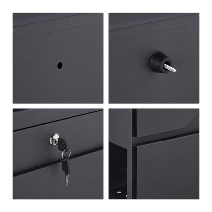 Mailbox with newspaper holder black