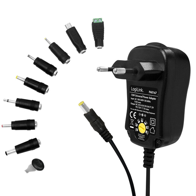 Mains adapter 230V-> 3-12V 1A 12W