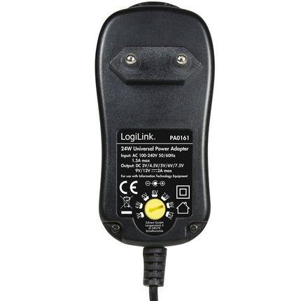 Mains adapter 230V-> 3-12V 2A 24W