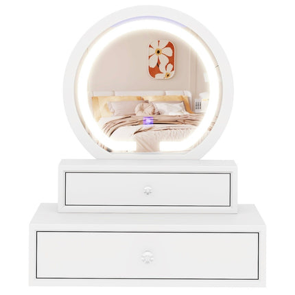 Makeup Mirror with 2 Drawers, 51x26x59 cm, White