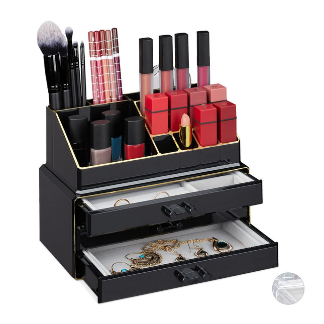 Makeup Organizer with 3-Drawer Jewelry Box