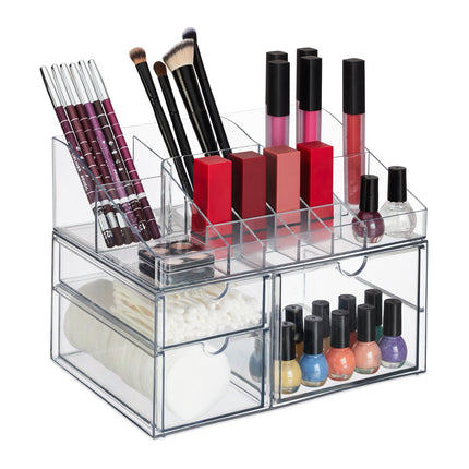 Makeup Storage Box with Drawers, 14 Compartments