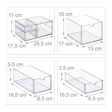 Makeup Storage Box with Drawers, 14 Compartments
