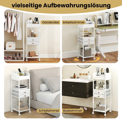 Makeup Storage Cart with Drawers and Wheels