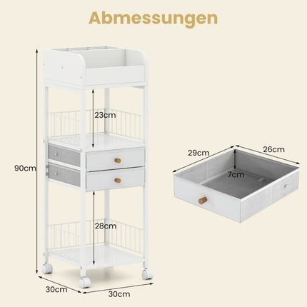 Makeup Storage Cart with Drawers and Wheels