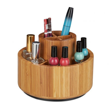 Makeup holder that can be rotated made of bamboo