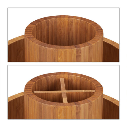Makeup holder that can be rotated made of bamboo