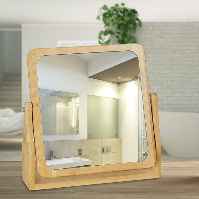 Makeup mirror bamboo