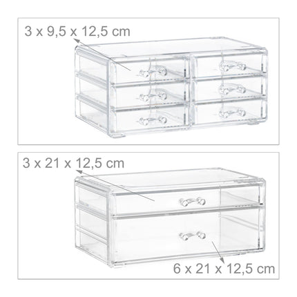 Make-up stand with eight drawers