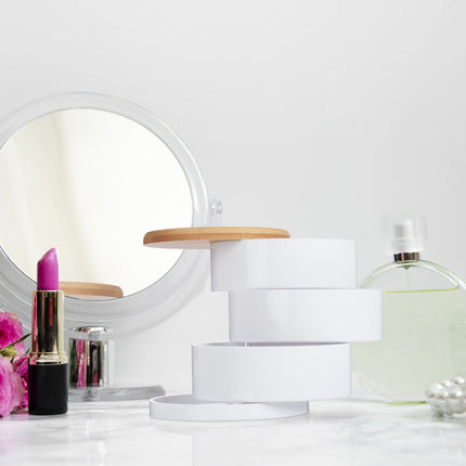Makeup storage with 3 compartments