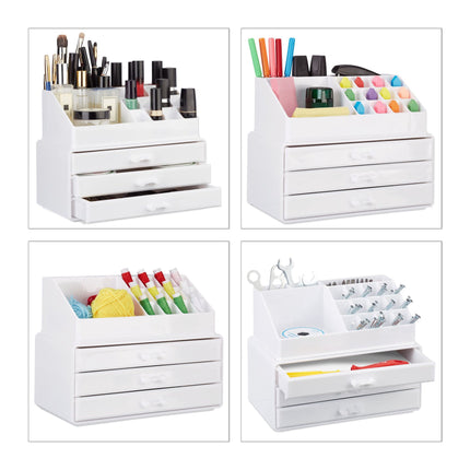 Makeup storage with 3 drawers