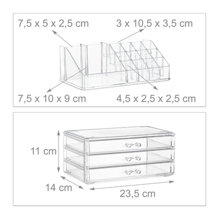 Makeup storage with 3 drawers