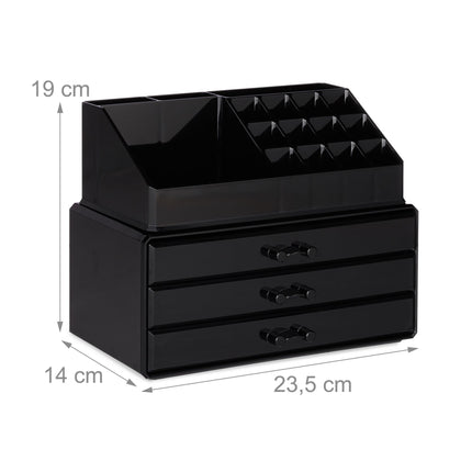 Makeup storage with 3 drawers