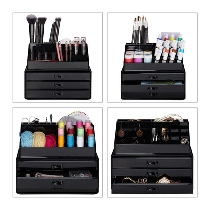Makeup storage with 3 drawers