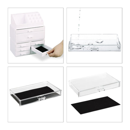 Makeup storage with 4 drawers