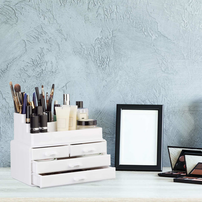 Makeup storage with 4 drawers