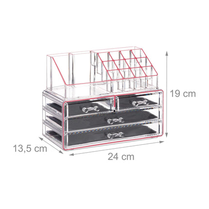 Makeup storage with 4 drawers