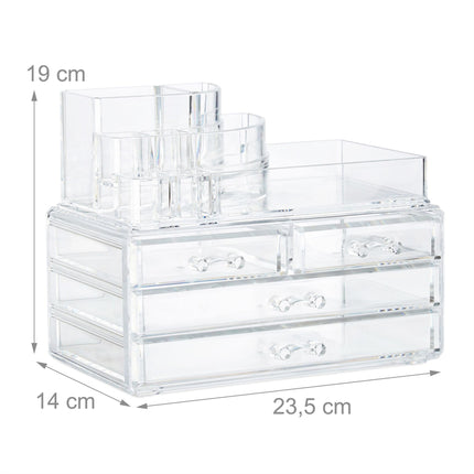 Makeup storage with 4 drawers