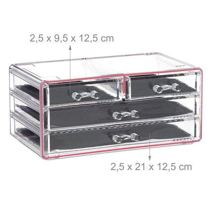 Makeup storage with 4 drawers