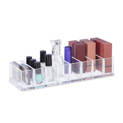 Makeup storage with 8 compartments