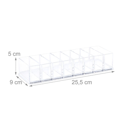 Makeup storage with 8 compartments