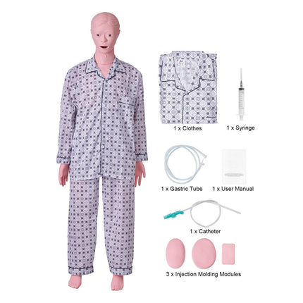 Male Nursing Training Manikin, Life-Size PVC Model