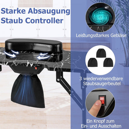 Manicure table folding nail table with electric dust collector manicure table black