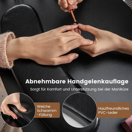 Manicure table with drawers cabinets &amp; Wrist rest manicure table black
