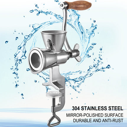 Manual Coffee Grinder, 304 Stainless Steel, Table Clamp