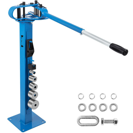 Manual Floor Pipe Bender, 7 Dies 1–3 In, 44 In Handle