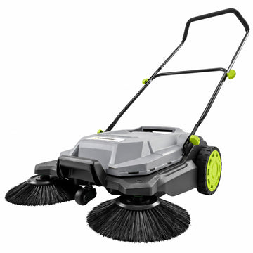 Manual Floor Sweeper, 68cm Width, 24L Bin, Adjustable Handle
