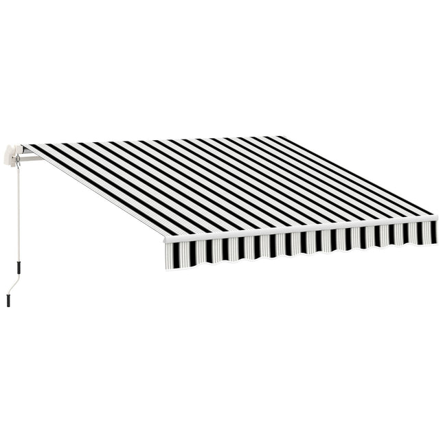 Manual folding arm awning 4m, Sun protection, White/Blue