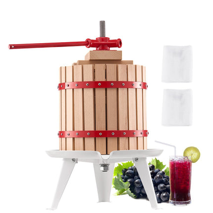 Manual Fruit Wine Press 12L, Beechwood Basket, Handle