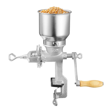 Manual Grain Mill, Cast Iron Hand Crank, Table Clamp