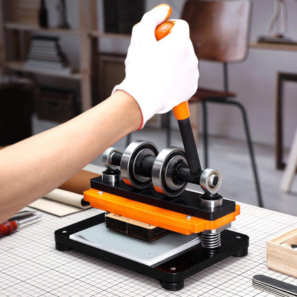 Manual Leather Embossing Press, 18 x 10 cm Plate, 12 mm Stroke