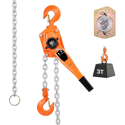 Manual Lever Chain Hoist, 3 Ton, 3 m G80 Chain