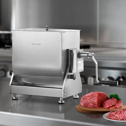 Manual Meat Mixer, 20L Stainless Steel Tilting Tank