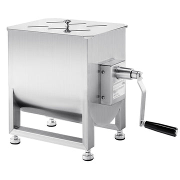 Manual Meat Mixer, 30L Stainless Steel, Gearbox Handle