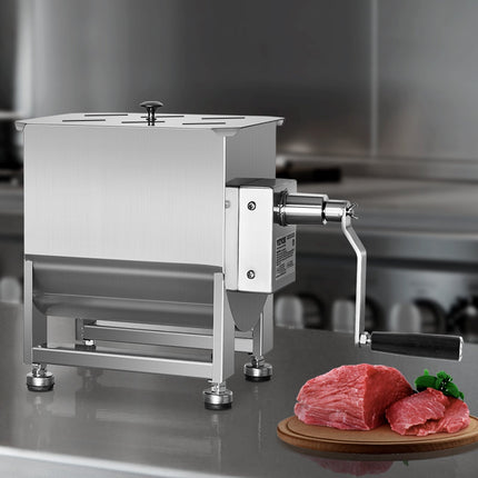 Manual Meat Mixer, 30L Stainless Steel, Gearbox Handle