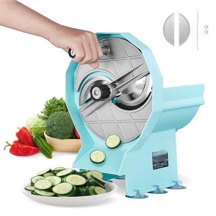 Manual Vegetable Slicer, 0-12mm, Dual Chute, Stainless Blade