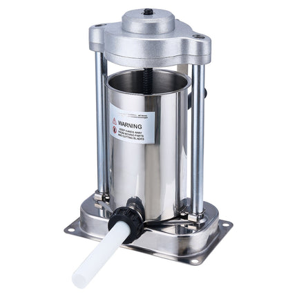Manual Vertical Sausage Stuffer, 2L, Stainless Steel, 2 Tubes